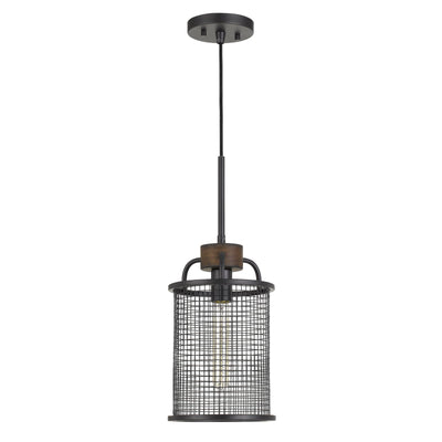 ABERDEEN MESH METAL/WOOD PENDANT LIGHT (EDISON BULB NOT INCLUDED) Chandelier Cal Lighting