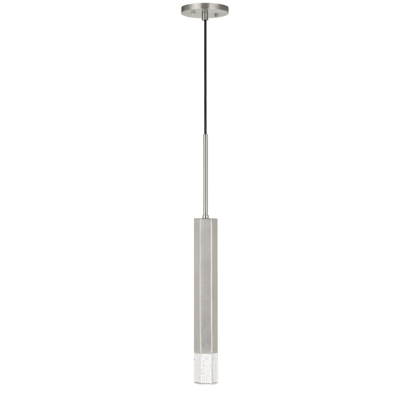 TROY INTEGRATED LED DIMMABLE HEXAGONALUMINUM CASTED 1 LIGHT PENDANT WITH GLASS DIFFUSER Pendant Cal Lighting