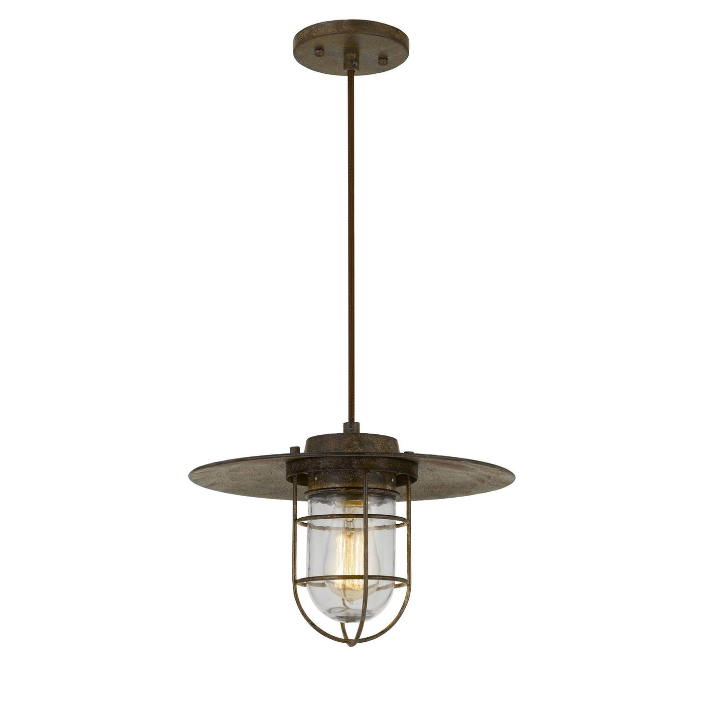 OWENTON OLD INDUSTRIAL METAL PENDANT WITH GLASS SHIELD (EDISON BULB NOT INCLUDED) Pendant Cal Lighting