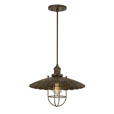 OLIVE OLD INDUSTRIAL METAL PENDANT WITH GLASS SHIELD (EDISON BULB NOT INCLUDED) Pendant Cal Lighting