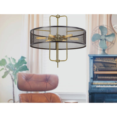 60W X 6 LEIDEN METAL CHANDELIER WITH MESH SHADE (EDISON BULBS ARE NOT INCLUDED) Chandelier Cal Lighting