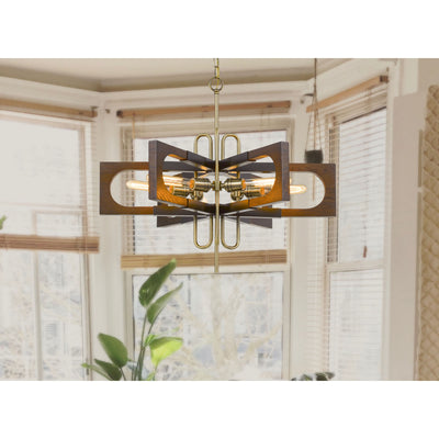 60W X 6 SNEEK METAL/WOOD CHANDELIER (EDISON BULBS ARE NOT INCLUDED) Chandelier Cal Lighting