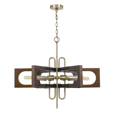 60W X 6 SNEEK METAL/WOOD CHANDELIER (EDISON BULBS ARE NOT INCLUDED) Chandelier Cal Lighting