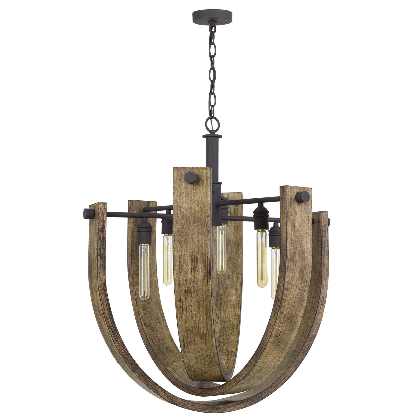 60W X 6 PADOVA METAL/WOOD CHANDELIER (EDISON BULBS ARE NOT INCLUDED) Chandelier Cal Lighting