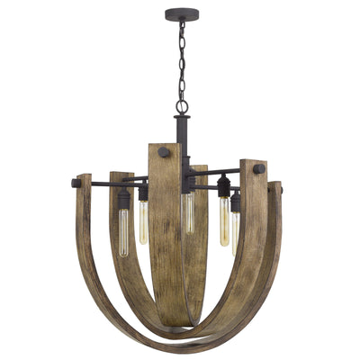 60W X 6 PADOVA METAL/WOOD CHANDELIER (EDISON BULBS ARE NOT INCLUDED) Chandelier Cal Lighting