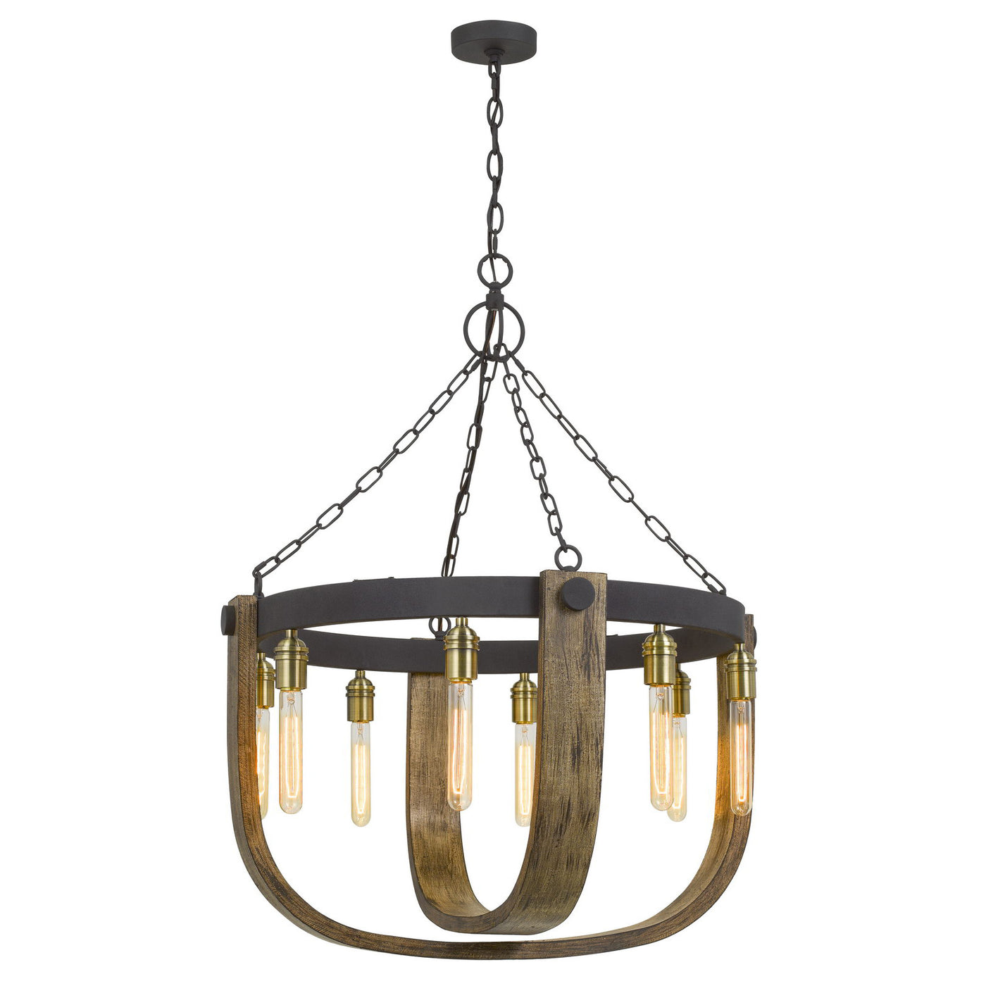 60W X 8 APULIA METAL/WOOD CHANDELIER (EDISON BULBS ARE NOT INCLUDED) Chandelier Cal Lighting