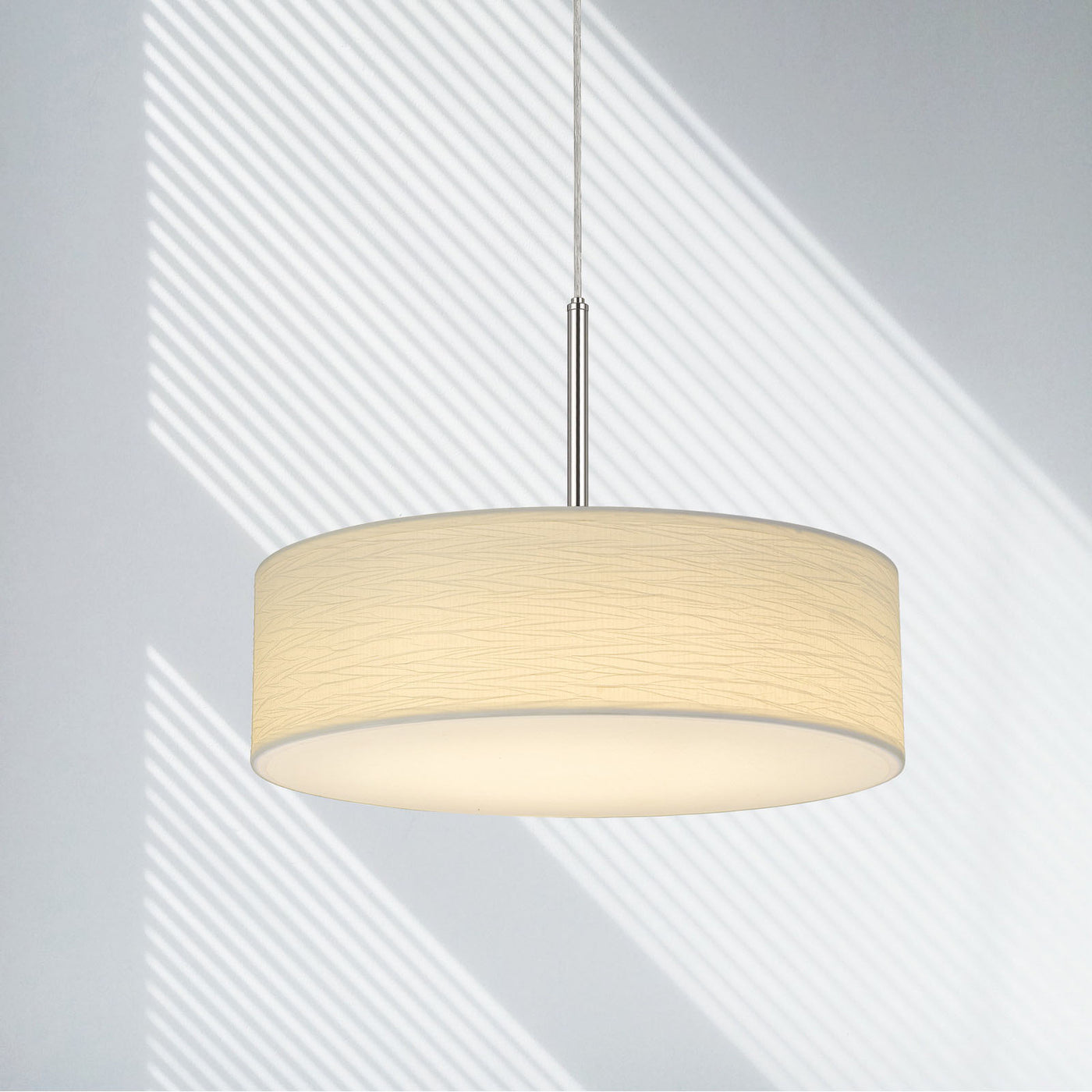 LED 18W DIMMABLE PENDANT WITH DIFFUSER AND HARDBACK FABRIC SHADE Pendant Cal Lighting