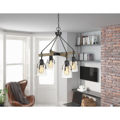 60W X 4 AOSTA METAL CHANDELIER WITH BUBBLED GLASS SHADES (EDISON BULBS ARE NOT INCLUDED) Chandelier Cal Lighting