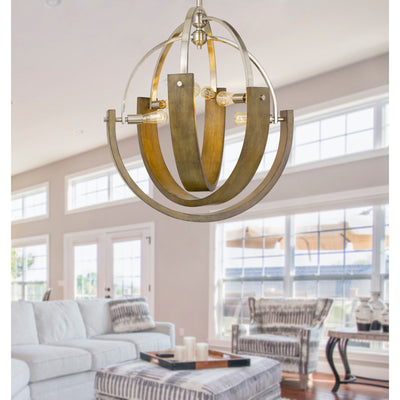 60W X 6 RAUMA METAL/WOOD CHANDELIER (EDISON BULBS ARE NOT INCLUDED) Chandelier Cal Lighting