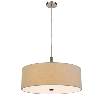 60W X 4 LONOKE PENDANT FIXTURE WITH HARDBACK DRUM SHADE Chandelier Cal Lighting