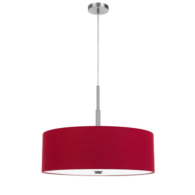 60W X 4 LONOKE PENDANT FIXTURE WITH HARDBACK DRUM SHADE Chandelier Cal Lighting