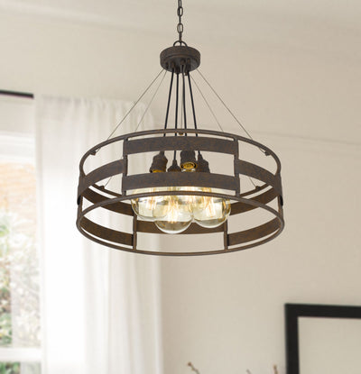 60W X 4 ROCHEFORT METAL CHANDELIER (EDISON BULBS SHOWN ARE INCLUDED) Chandelier Cal Lighting