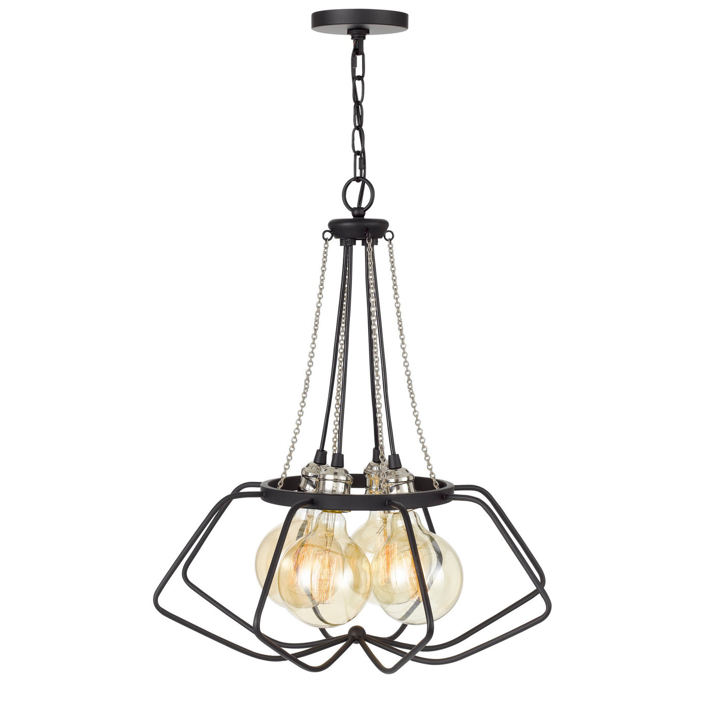 60W X 4 LADUE METAL CHANDELIER (EDISON BULBS SHOWN ARE INCLUDED) Chandelier Cal Lighting