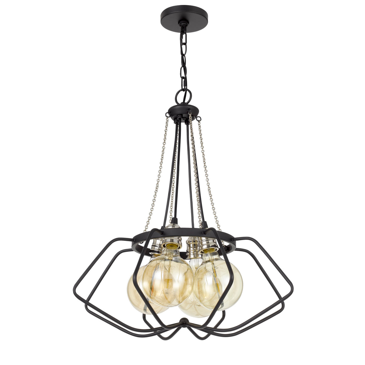 60W X 4 LADUE METAL CHANDELIER (EDISON BULBS SHOWN ARE INCLUDED) Chandelier Cal Lighting