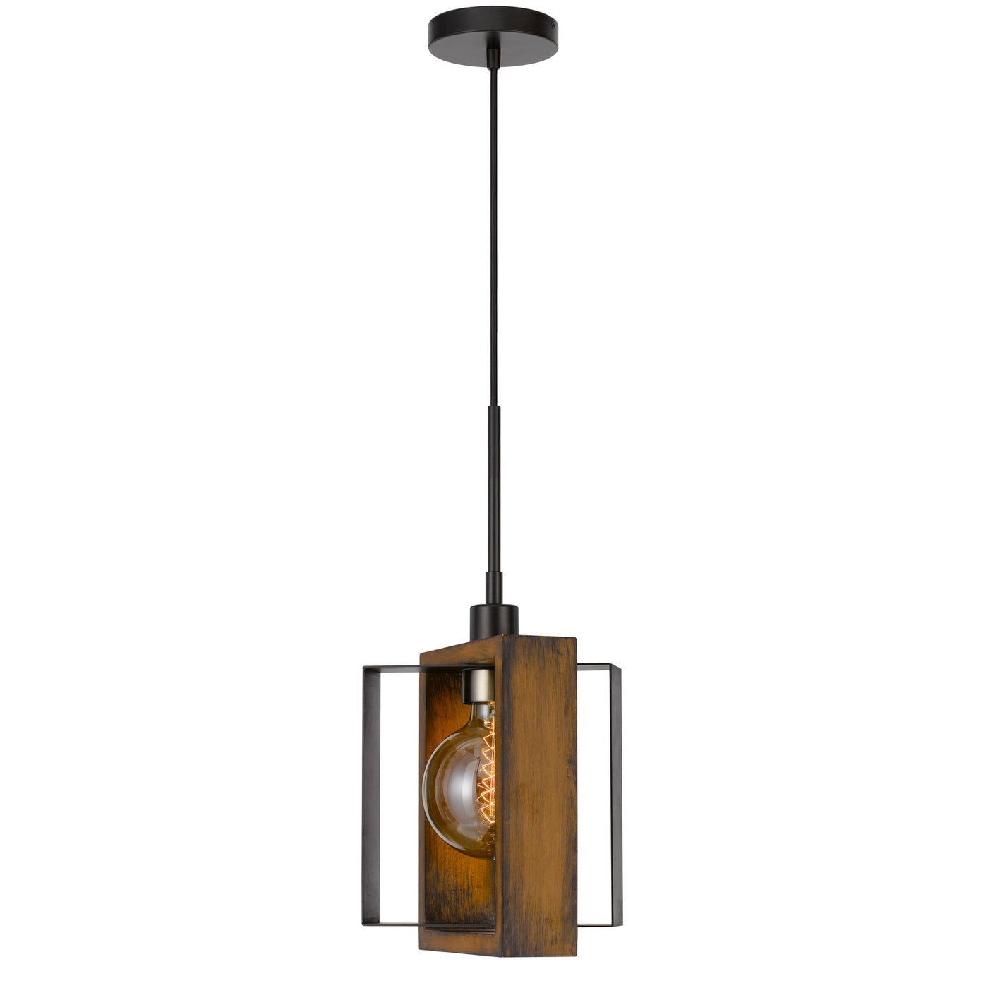 60W AGRIGENTO PINE WOOD/METAL MINI PENDANT FIXTURE (EDISON BULB INCLUDED) Pendant Cal Lighting