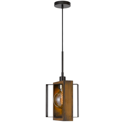 60W AGRIGENTO PINE WOOD/METAL MINI PENDANT FIXTURE (EDISON BULB INCLUDED) Pendant Cal Lighting