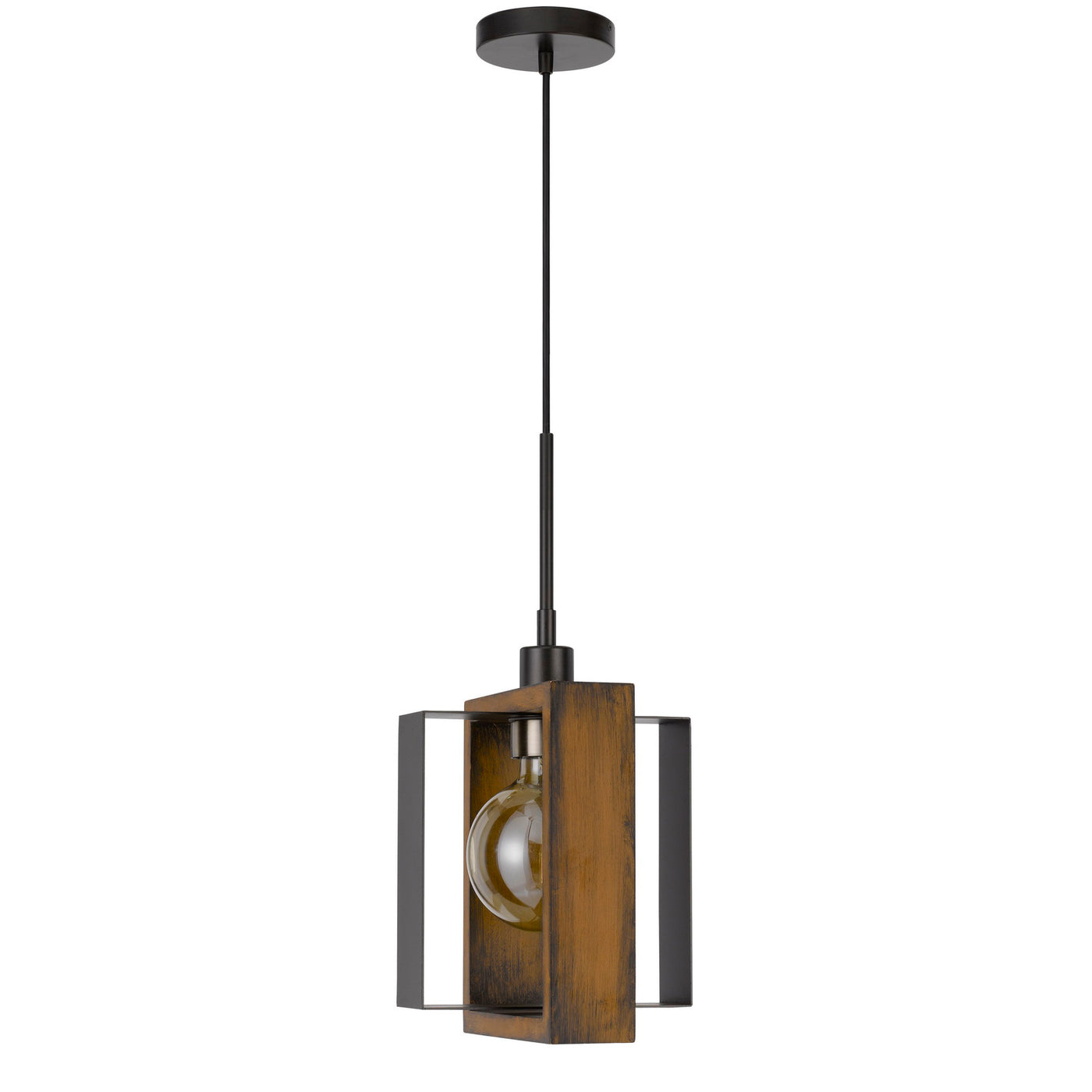 60W AGRIGENTO PINE WOOD/METAL MINI PENDANT FIXTURE (EDISON BULB INCLUDED) Pendant Cal Lighting