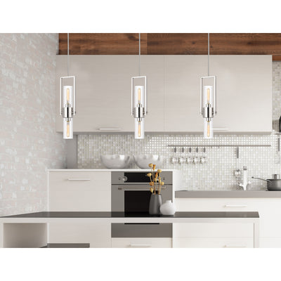 60W REDMOND METAL PENDANT WITH CLEAR GLASS SHADE Pendant Cal Lighting