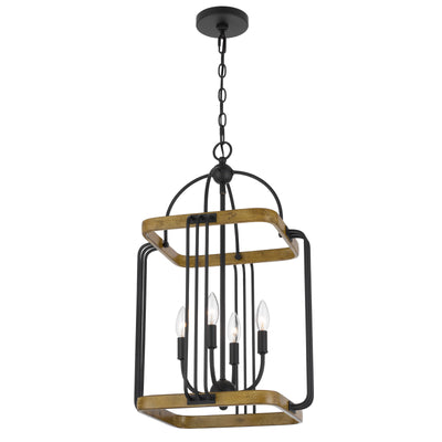 RIPON METAL CHANDELIER WITH WOOD FINISH Floor Lamp Cal Lighting