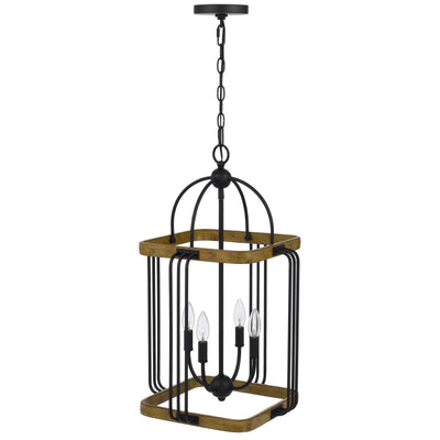 RIPON METAL CHANDELIER WITH WOOD FINISH Floor Lamp Cal Lighting