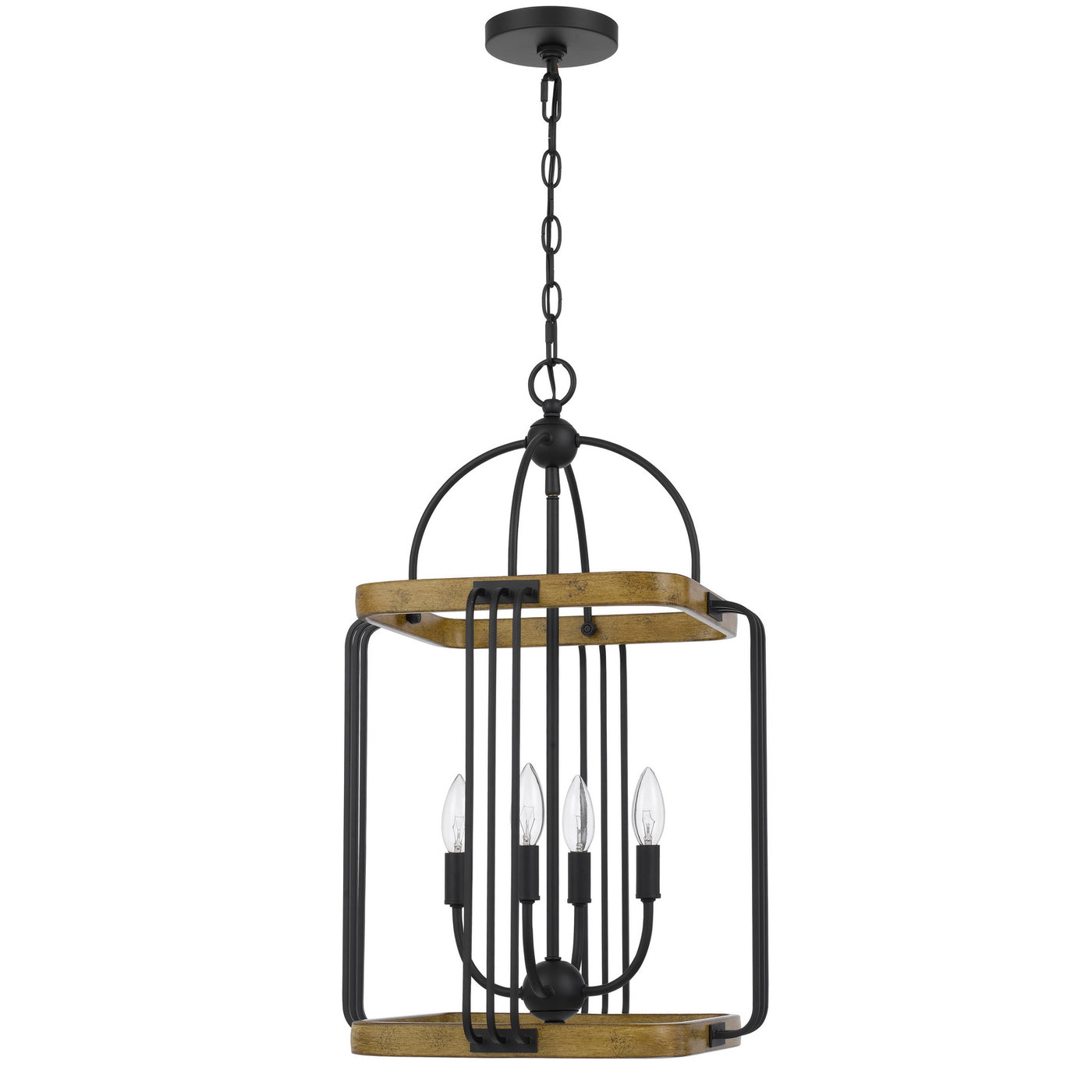 RIPON METAL CHANDELIER WITH WOOD FINISH Floor Lamp Cal Lighting