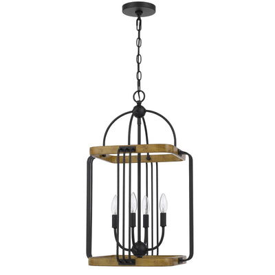 RIPON METAL CHANDELIER WITH WOOD FINISH Floor Lamp Cal Lighting