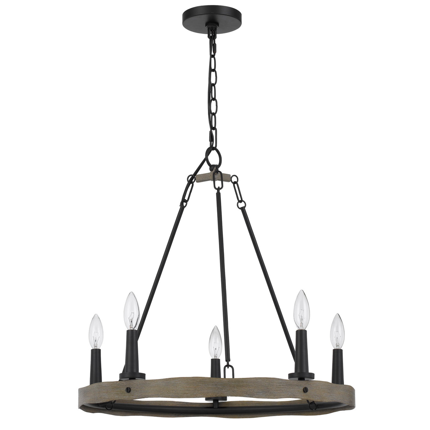 MAIDSTONE METAL CHANDELIER WITH WOOD FINISH Floor Lamp Cal Lighting