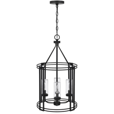 LUTON CAGE METAL CHANDELIER WITH GLASS SHADES Floor Lamp Cal Lighting