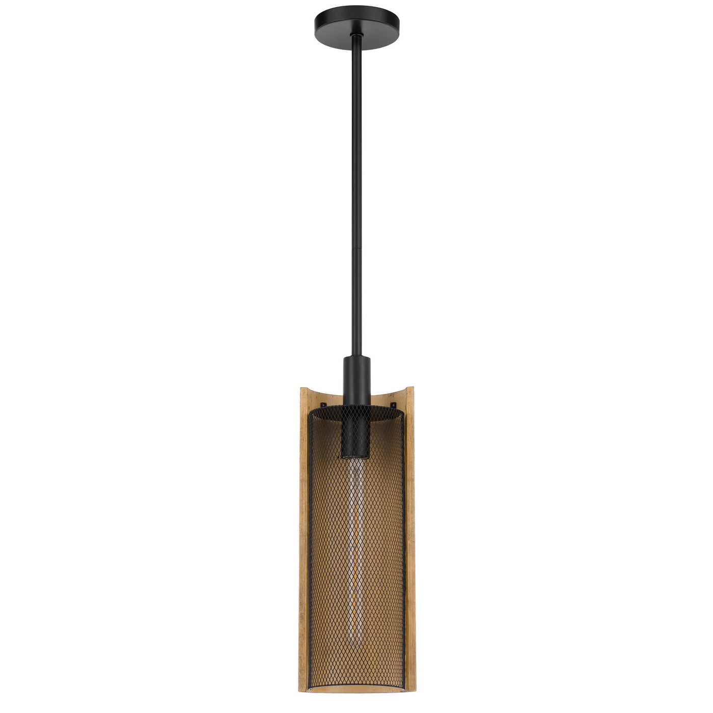 Wigan robber wood drop pendant with mesh shade Floor Lamp Cal Lighting