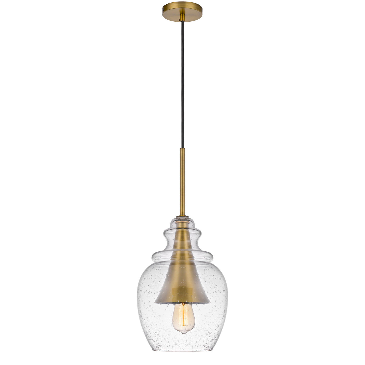 GIRONA GLASS DROP PENDANT WITH METAL CONE ACCENT Floor Lamp Cal Lighting