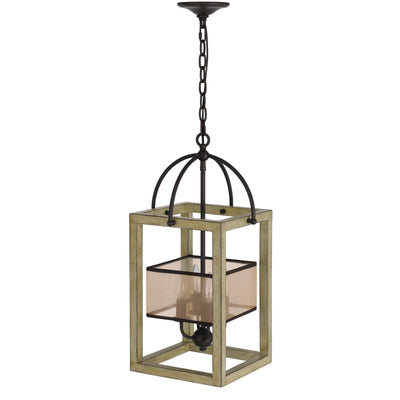 PALENCIA RUBBER WOOD CHANDELIER WITH ORGANZA SHADE Floor Lamp Cal Lighting