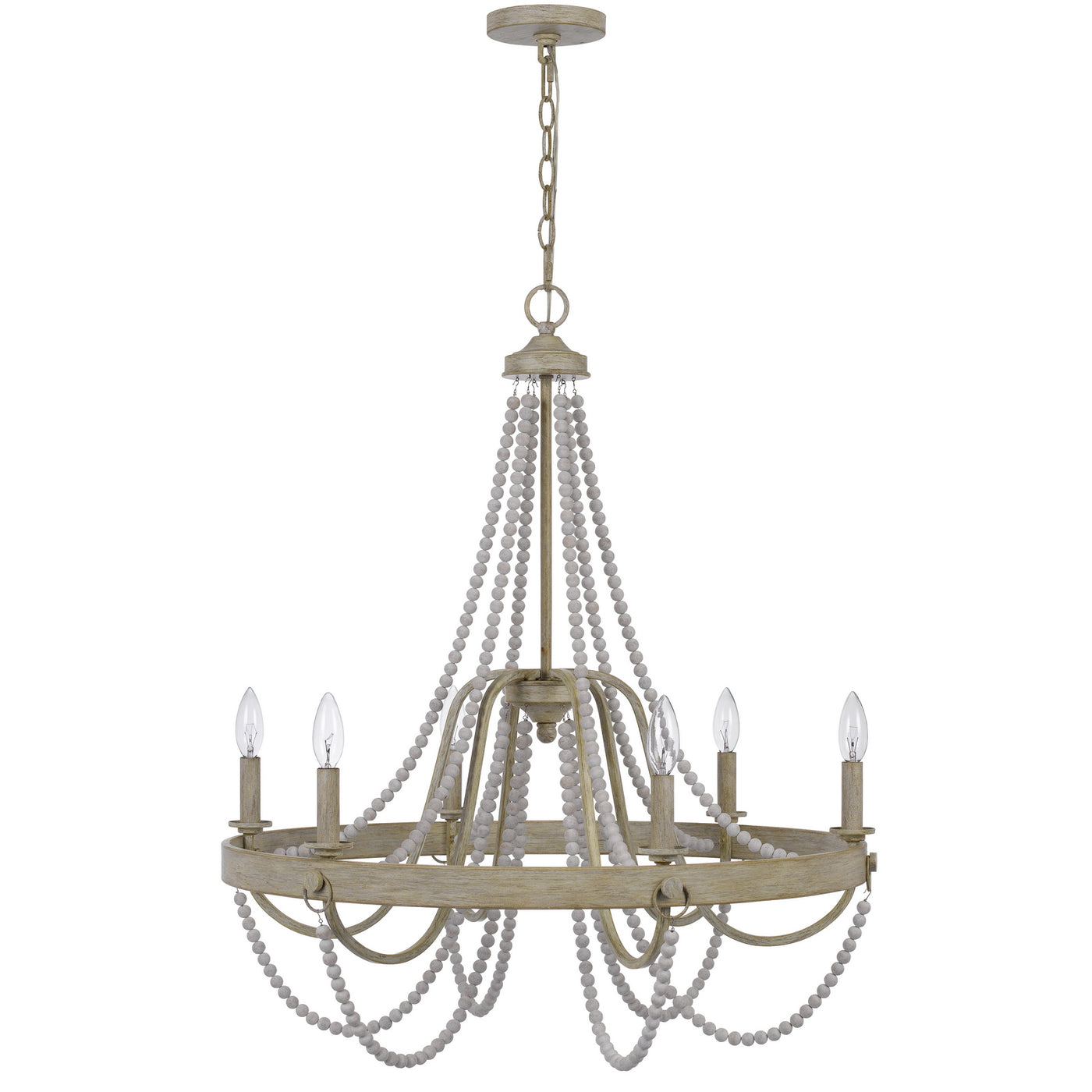 60W X 6 MACON BEADED METAL CHANDELIER Chandelier Cal Lighting