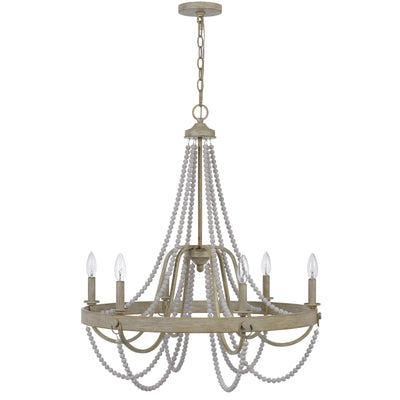 60W X 6 MACON BEADED METAL CHANDELIER Chandelier Cal Lighting