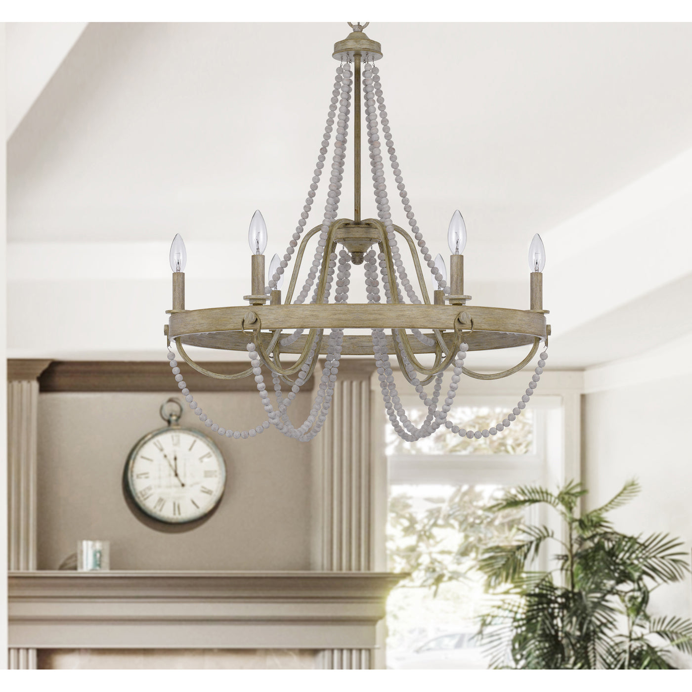 60W X 6 MACON BEADED METAL CHANDELIER Chandelier Cal Lighting