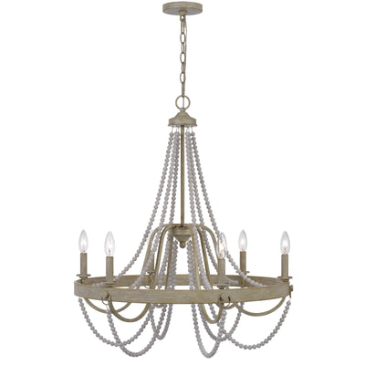 60W X 6 MACON BEADED METAL CHANDELIER Chandelier Cal Lighting