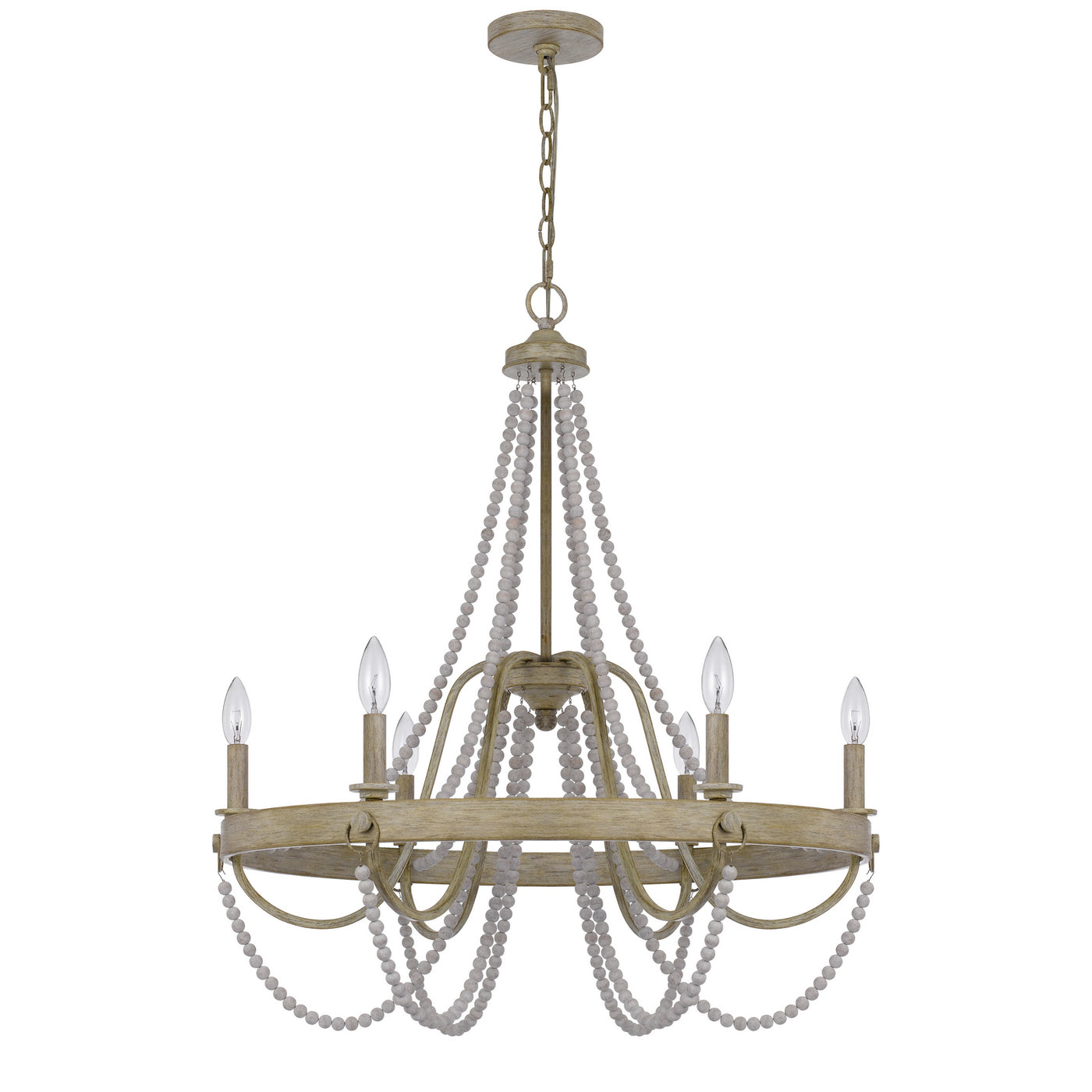 60W X 6 MACON BEADED METAL CHANDELIER Chandelier Cal Lighting