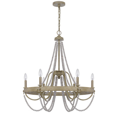 60W X 6 MACON BEADED METAL CHANDELIER Chandelier Cal Lighting