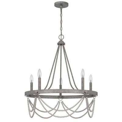 60W X 5 ANNISTON BEADED METAL CHANDELIER Chandelier Cal Lighting