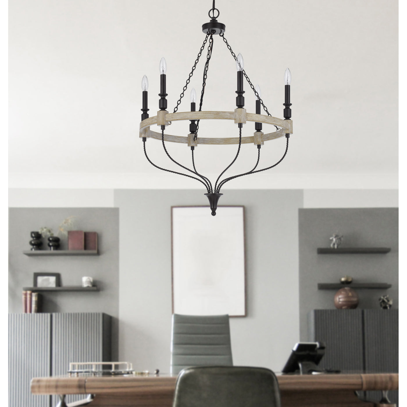 60W X 6 GROVE METAL CHANDELIER Chandelier Cal Lighting