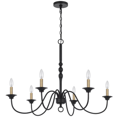 60W X 6 MARINO METAL CHANDELIER Chandelier Cal Lighting