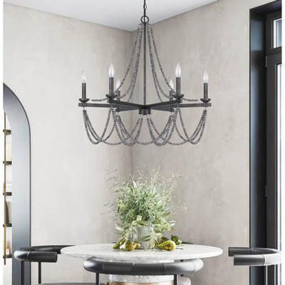 60W X 6 VENTURA METAL BEADED CHANDELIER Chandelier Cal Lighting