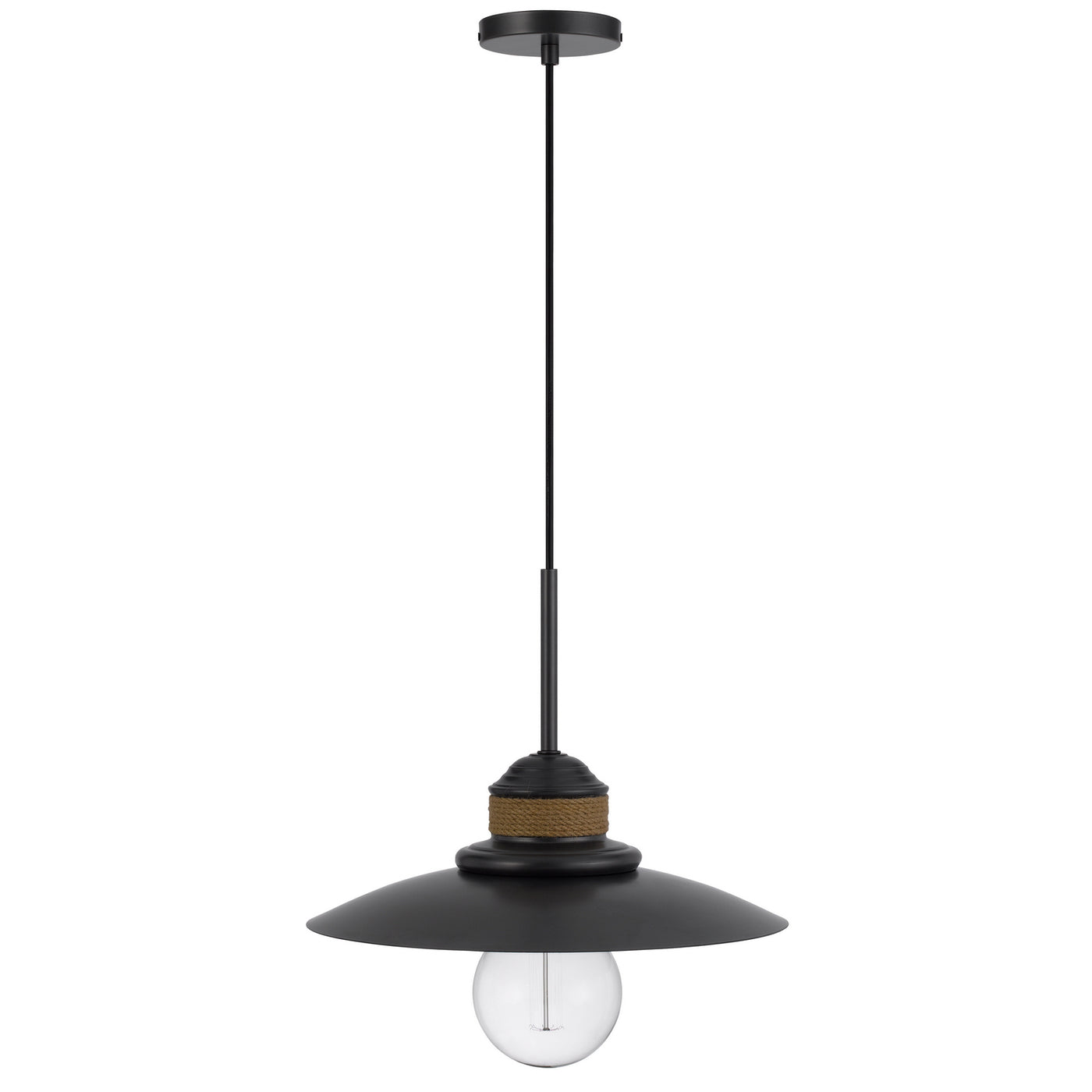 60W MINEOLA METAL MINI PENDANT WITH BURLAP DESIGN Pendant Cal Lighting