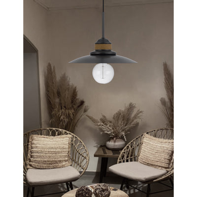 60W MINEOLA METAL MINI PENDANT WITH BURLAP DESIGN Pendant Cal Lighting