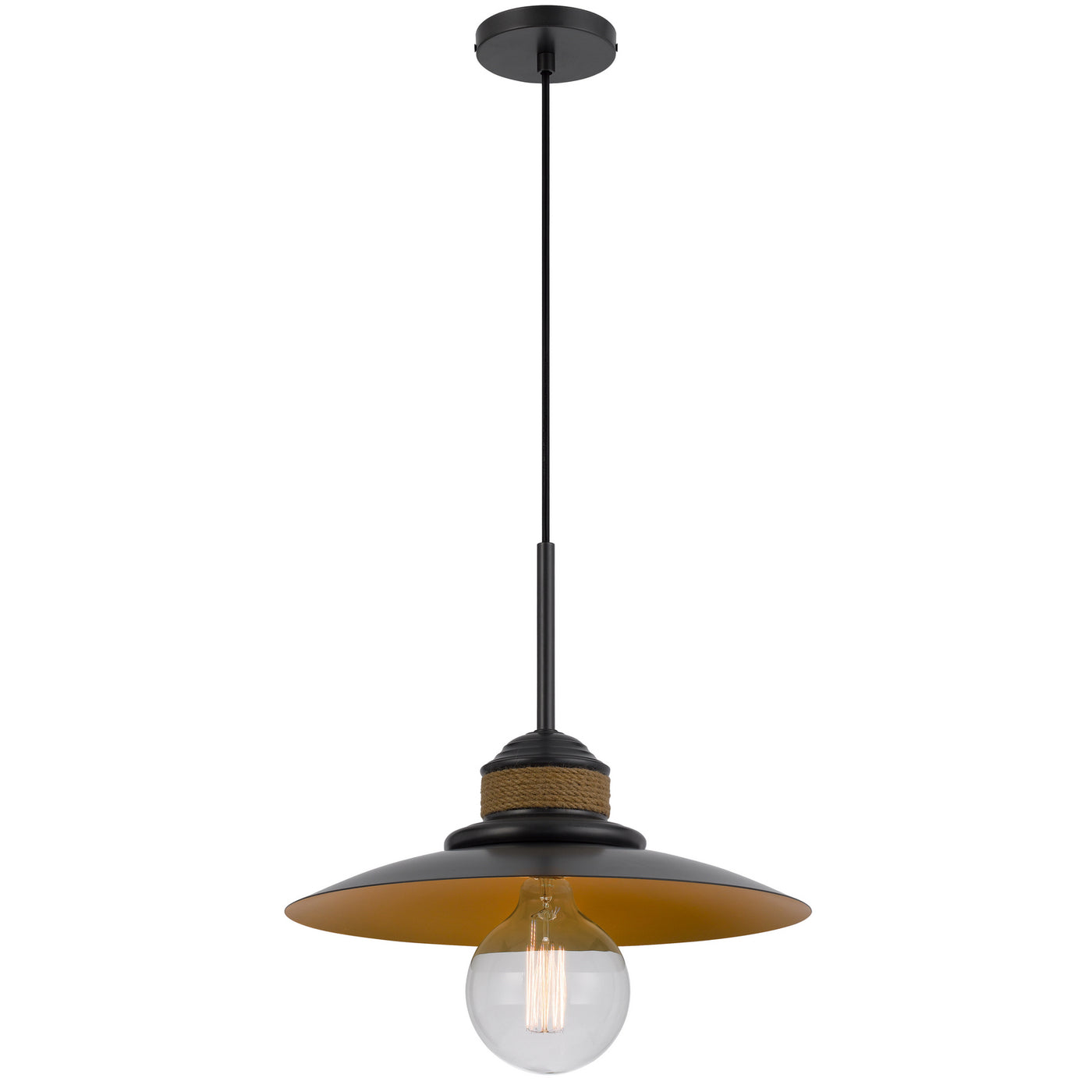 60W MINEOLA METAL MINI PENDANT WITH BURLAP DESIGN Pendant Cal Lighting