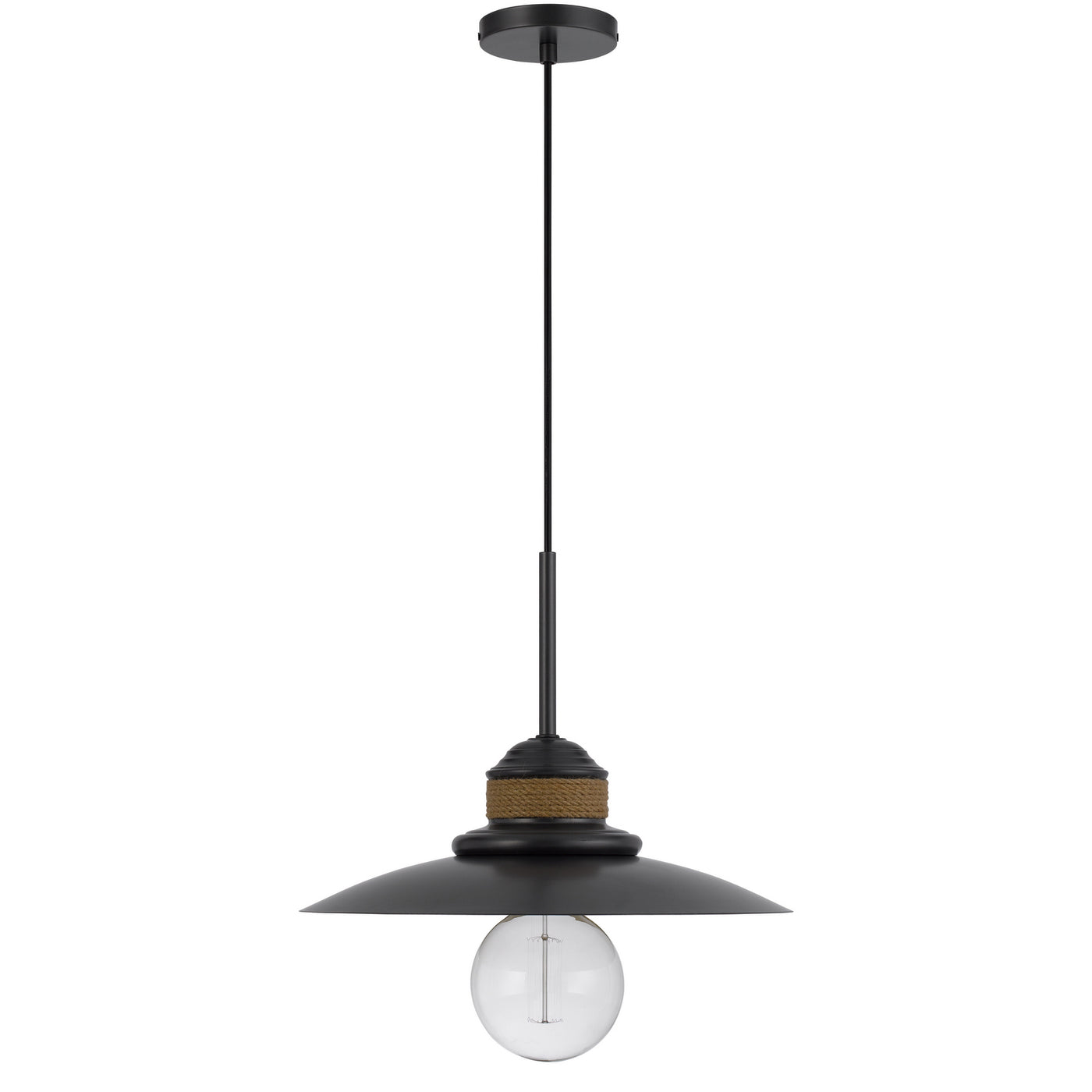 60W MINEOLA METAL MINI PENDANT WITH BURLAP DESIGN Pendant Cal Lighting