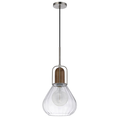 60W ROCHELLE METAL / RUBBER WOOD MINI GLASS PENDANT Pendant Cal Lighting