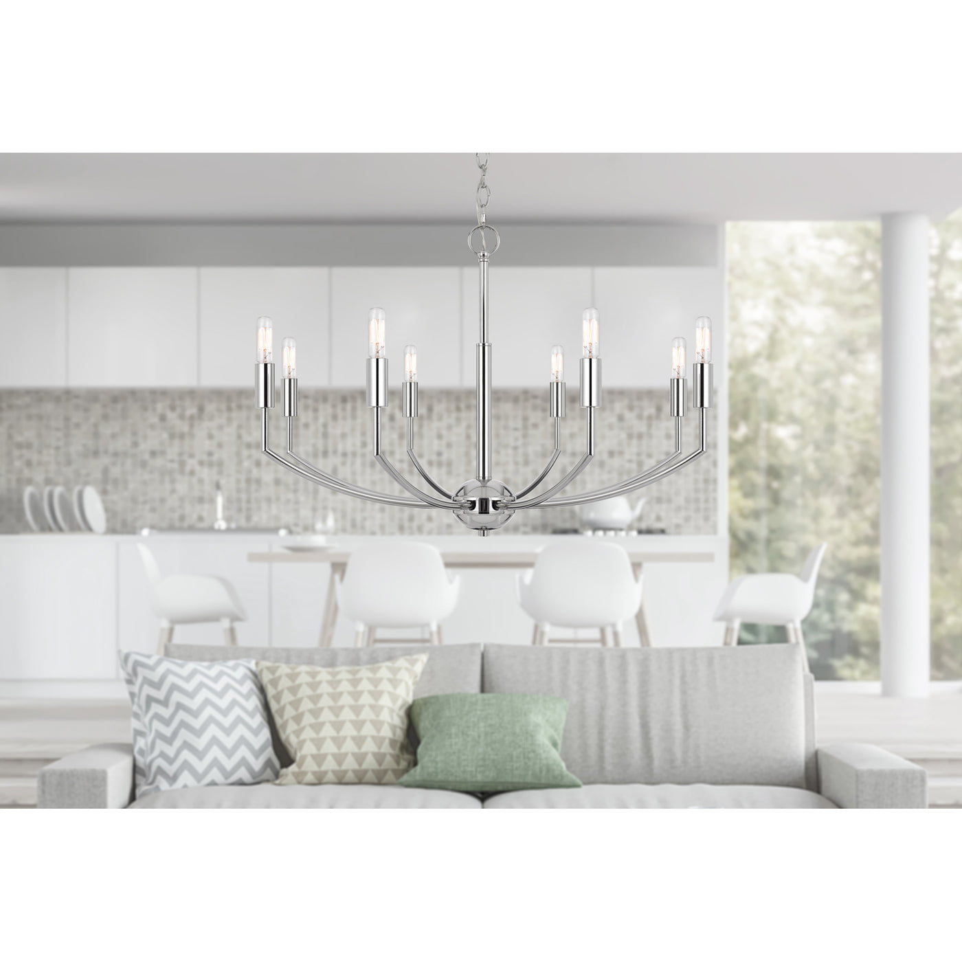 MAXTON 60W X 8 METAL CHANDELIER Chandelier Cal Lighting