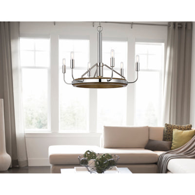 SALUDA 60W X 6 METAL CHANDELIER AND A GU10 6W LED DOWNLIGHT (LED BULB INCLUDED) Chandelier Cal Lighting