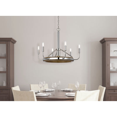 SALUDA 60W X 6 METAL CHANDELIER AND A GU10 6W LED DOWNLIGHT (LED BULB INCLUDED) Chandelier Cal Lighting