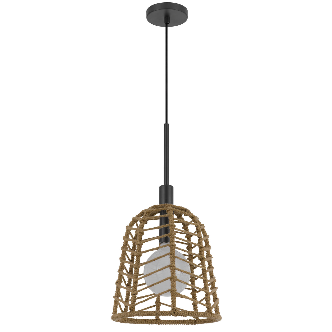 PARKTON 60W METAL PENDANT WITH BURLAP ROPED SHADE Pendant Cal Lighting